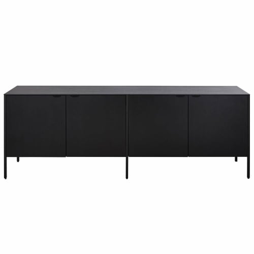 Credenza bassa lunga a 4 ante nera Maisons du Monde