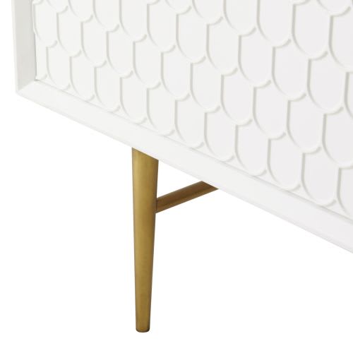 Credenza bassa lunga vintage a 3 ante e 3 cassetti bianca Riverside