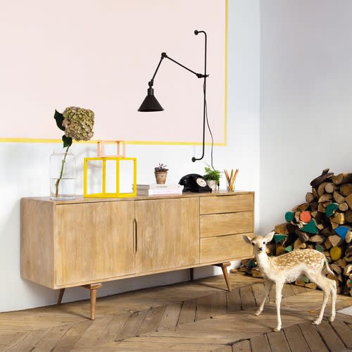 Credenza bassa lunga vintage in mango Trocadero Maisons du Monde