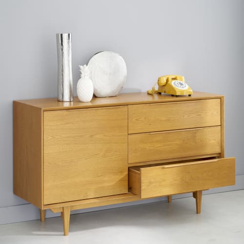 Credenza scandinava in legno massello di quercia francese Portobello