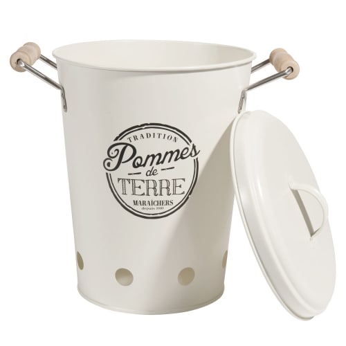 Cubo de patatas con tapadera de metal Tradi | Maisons du Monde