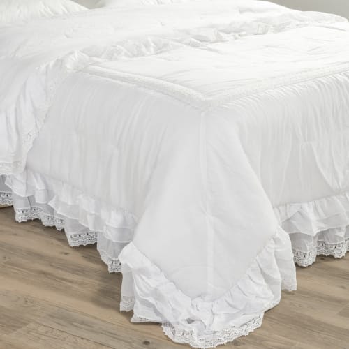 Cubrecamas de blanco algodón 240 × 260 cm CLÉMENCE