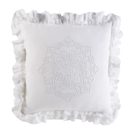 MeMoreCool Federa per cuscino ricamata modello Nepalese in cotone realizzata a mano esotica 45x45 cm Style23 etnica decorativa per divano 