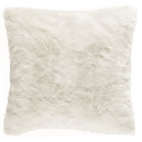 Cuscino in pelliccia ecologica bianco 45x45 cm