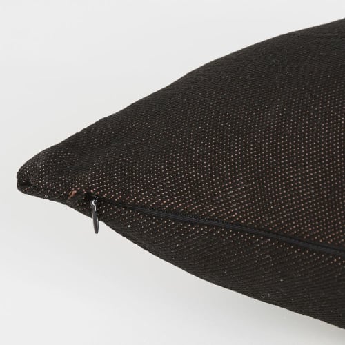 Cuscino intessuto jacquard nero con motivi beige 45x45 cm SORA