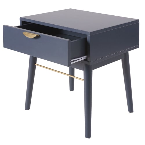 Dark Blue 1 Drawer Bedside Table Penelope Maisons Du Monde