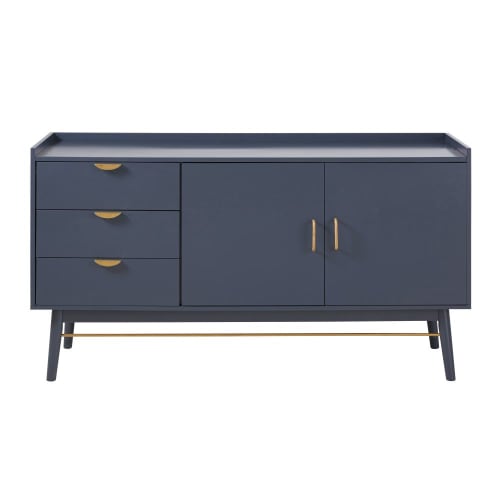 Furniture Sideboards | Dark Blue 2-Door 3-Drawer Sideboard - BD97068
