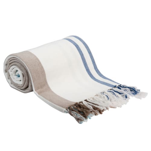 Textil Decken und Bettüberwürfe | Decke aus Baumwolle mit Streifenmuster, 160x210 - LN77002