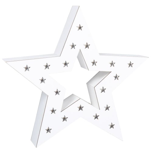 Deco De Noel Lumineuse Etoile Blanche 21 Leds L57 Maisons Du Monde