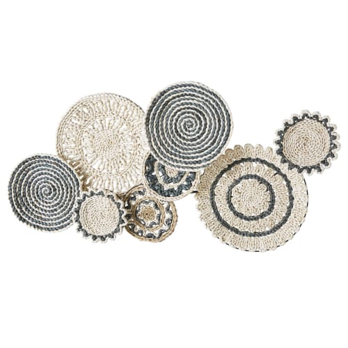 Déco murale en fibre végétale bicolore 116x58 Paloma ...