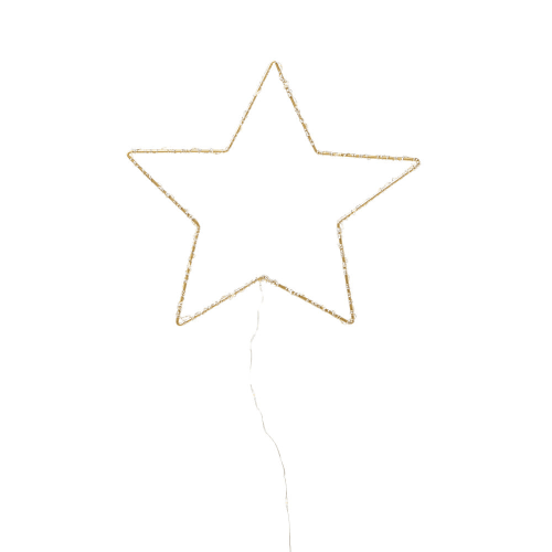 Decoração luminosa estrela de metal dourada