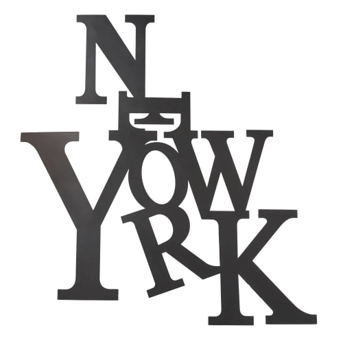 Decoracion De Pared Con La Palabra New York De Metal Negro 120x110