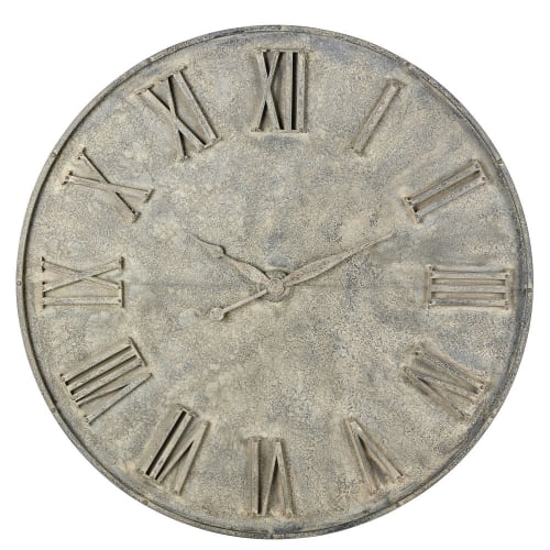 Business Mirrors | Decorative Aged Effect Grey Metal False Clock D160 - ON39884