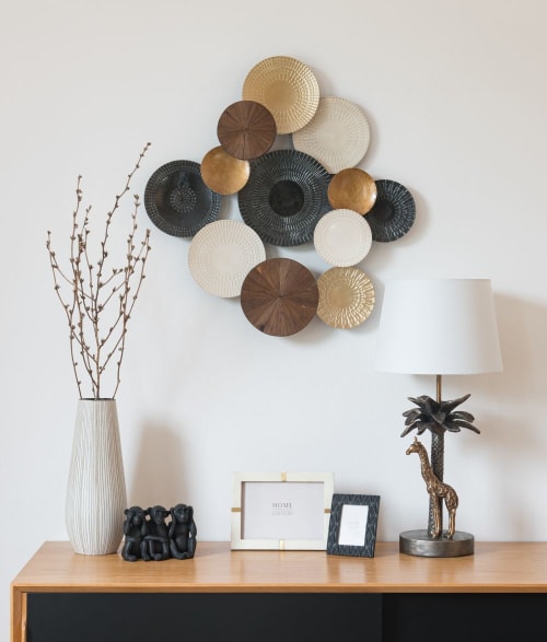 Decorazione Da Parete In Metallo Minimalista - Linea Singola Nero Per Interni Moderni 90x43 Cm - Foto 12