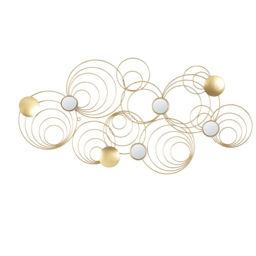 Decorazione Da Parete In Fili Di Metallo Dorati E Specchi 111x57 Cm Ariane Maisons Du Monde