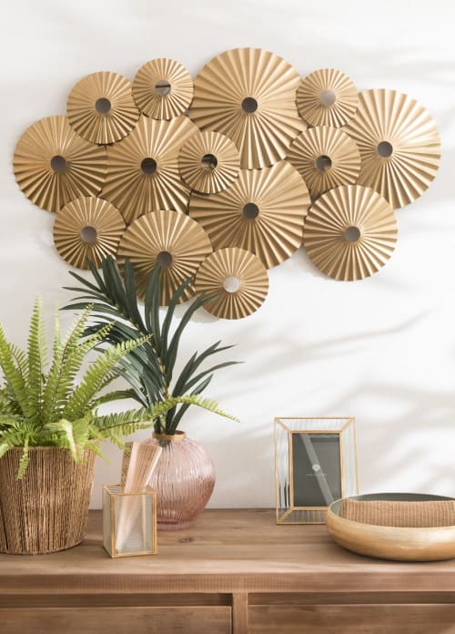 Decorazione da parete in metallo dorato, 89x55 cm Thao ...