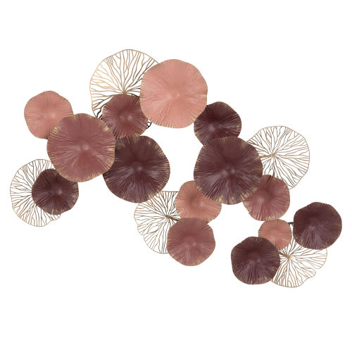 Decorazione da parete in metallo rosa, bronzo e viola, 71x47 cm 