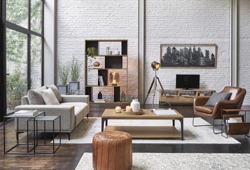 Decorazione Da Parete New York In Metallo Nero E Legno Di Abete 183x79 Cm Erwin Maisons Du Monde