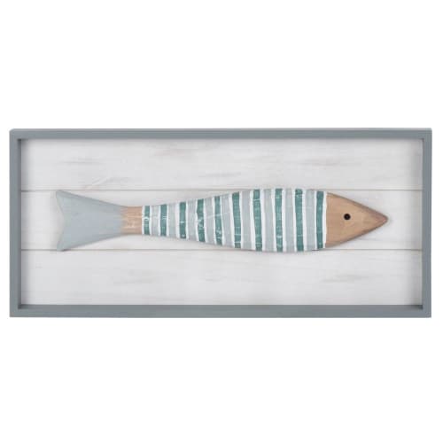 Decorazione Da Parete Quadro Con Pesci Multicolore 45x20 Cm Noe Maisons Du Monde
