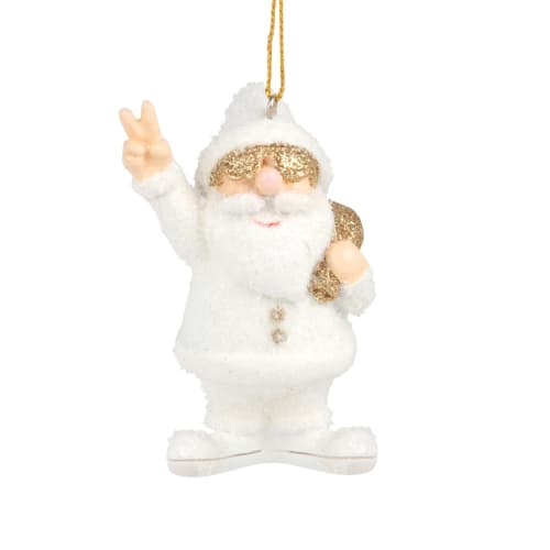 Decorazione Natalizia Da Appendere Babbo Natale Bianco E Dorato Rock Star Maisons Du Monde