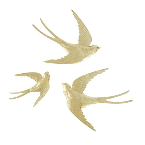 GARNECK Rondini Pendenti in Ceramica Sparrow 3D Uccelli Parete Attrezzata Decoro Nordico retrò per Bagno Soggiorno Giardino Sculture da Parete Stile 2