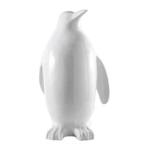 Garten Garten dekorative Objekte | Deko-Pinguin aus Kunstharz für den Garten, weiß, H88 - DK84858