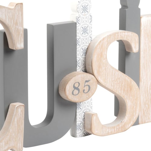 Dekoration Schilder und Buchstaben | Dekoschriftzug grau, weiß und beige L55 - DY27529