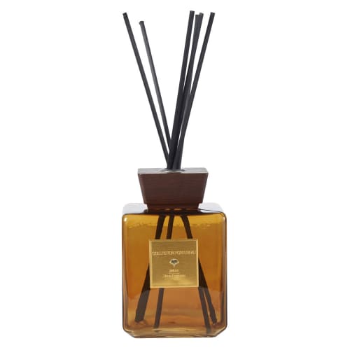 Déco Senteurs | Diffuseur de parfum en verre teinté ambre et noyer 1,5L - PW82137