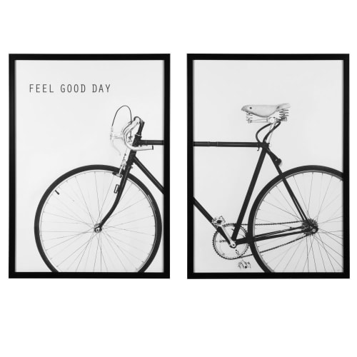 Dekoration Bilder | Diptychon mit Fahrradmotiv, weiß und schwarz, 80x110cm - EL37147