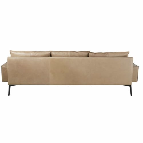 Divano 3 Posti Color Talpa In Pelle Dyonisos Maisons Du Monde