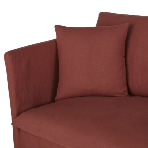 Divano A 2 3 Posti In Lino Color Terracotta Paco Maisons Du Monde