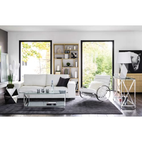 Divano in cuoio bianco 3/4 posti New York | Maisons du Monde