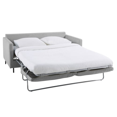 Divano letto a 2/3 posti grigio chiaro, materasso 10 cm Julian