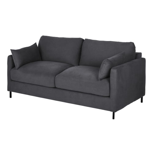 Struttura Divano a 2-3 Posti di Seduta Letto Singolo in Acciaio 90 x 200 cm  Sofa Decorativa in Metallo - Nero