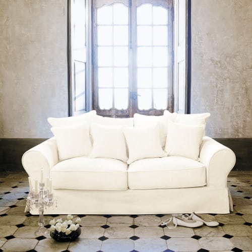 Divano Trasformabile Color Avorio In Cotone 3 Posti Bastide Maisons Du Monde