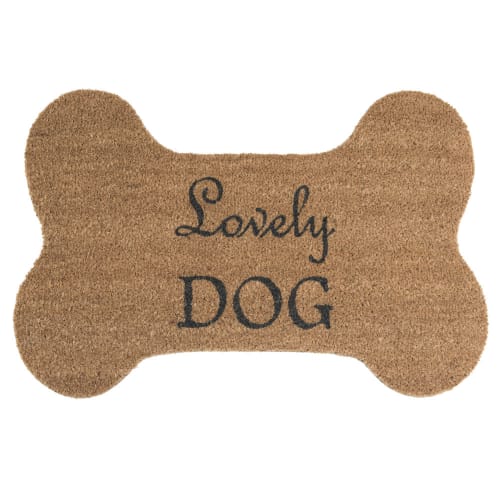 Dog Bone Coir Doormat with Black Print 52x78 Graphik Maisons du Monde