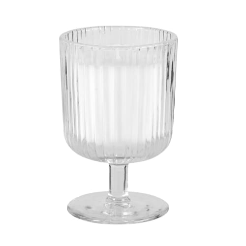 Dekoration Kerzen und Teelichter | Duftkerze in geriffeltem Glasgefäß, transparent 130g - LZ59751