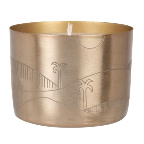 Dekoration Kerzen und Teelichter | Duftkerze in goldfarbenem Metallgefäß 660g - RC04295