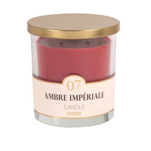 Dekoration Kerzen und Teelichter | Duftkerze, rot, in Glasgefäß, H11cm - UA97633