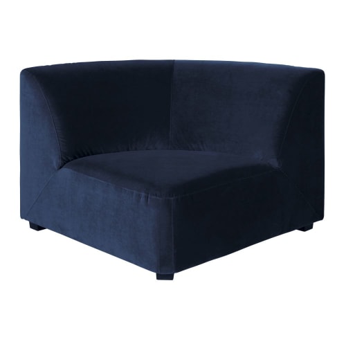 Sofas und sessel Modulsofa und Sofa Eckelemente | Eckelement für modulares Sofa aus Samt, nachtblau - YW07411