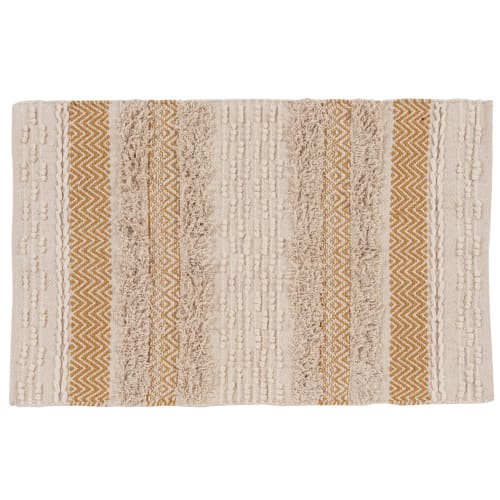 Soft furnishings and rugs Rugs | Ecru and yellow woven cotton rug 60x90cm - CE43991
