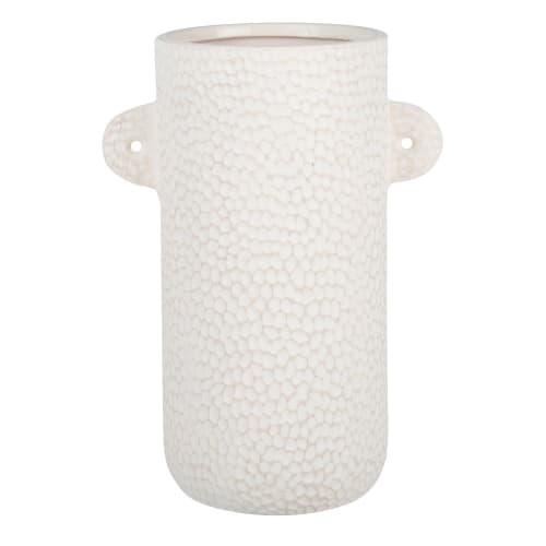 Decor Vases | Ecru cement vase with handles H24cm - TB77557