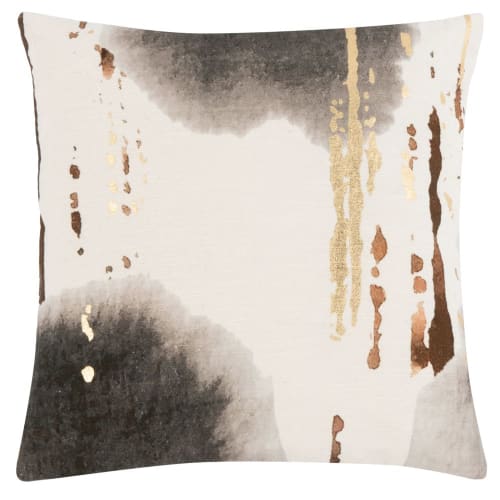 Soft furnishings and rugs Cushions & covers | Ecru, gold, charcoal grey and caramel cotton and linen cushion cover 40x40cm - MA21666