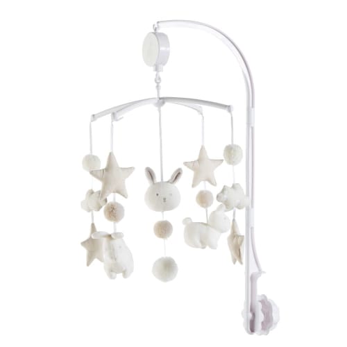 Ecru White And Taupe Musical Baby Mobile Bulle Maisons Du Monde