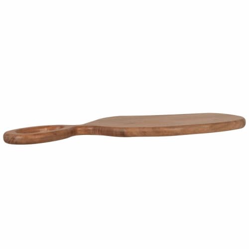 Tischkultur Holztablett und Serviertablett | Eiförmiges Schneidebrett aus beigefarbenem Akazienholz - QE24870