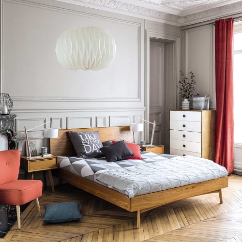 sturen Neem een ​​bad ziek Eikenhouten vintage bed 140x190 Portobello | Maisons du Monde