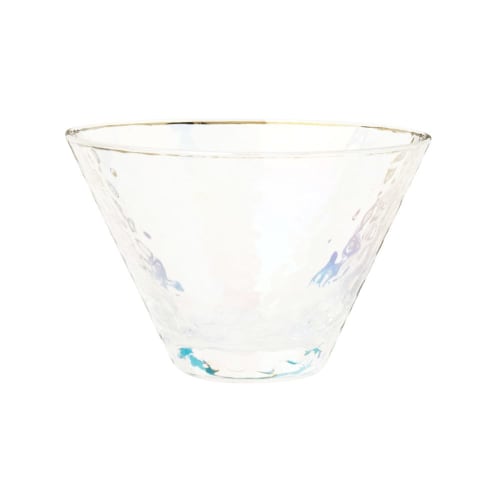 Tischkultur Etagere und Obstschale | Eisbecher aus schillerndem Strukturglas - OZ20436