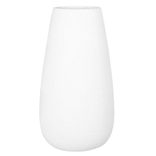 Decor Vases | Engraved white dolomite vase - CB68129