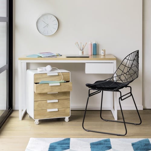 Escritorio con 1 cajón de metal blanco Igloo Maisons du Monde