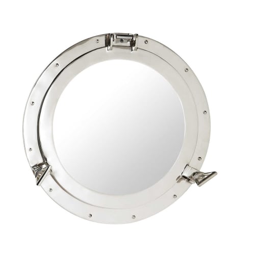 Espejo ojo de buey de metal Al. 51 cm Navy | Maisons du Monde